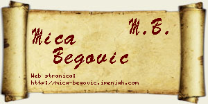 Mića Begović vizit kartica